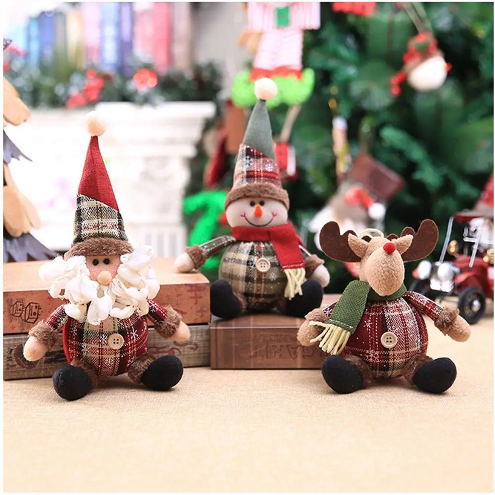 Рождественские украшения Санта-Клауса, декор елки, лося, снеговик, Плюшевые Рождественские куклы, украшения для дома, Navidad, подвеска, подарок для детей