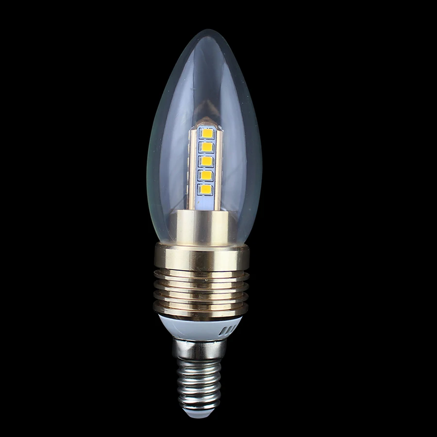 

E14 LED bulb candle lamp 5W SMD2835 LED Candle bulb AC110V 220V Clear Crystal LED Light Pipe Lampadas LED Candle Bulb