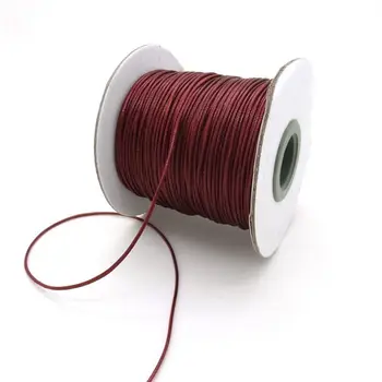 

Free Shipping 1MM (200Yards/Roll) Red Coffee String Korea Polyester Waxed Cords Round Ropes For Macrame Jewelry Beaded Making