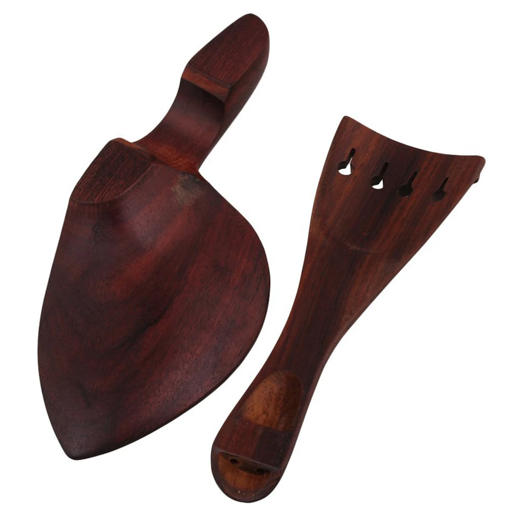4/4 Violin Replacement Rose Wood Chinrest & Tailpiece & Endpins &Tuning Peg