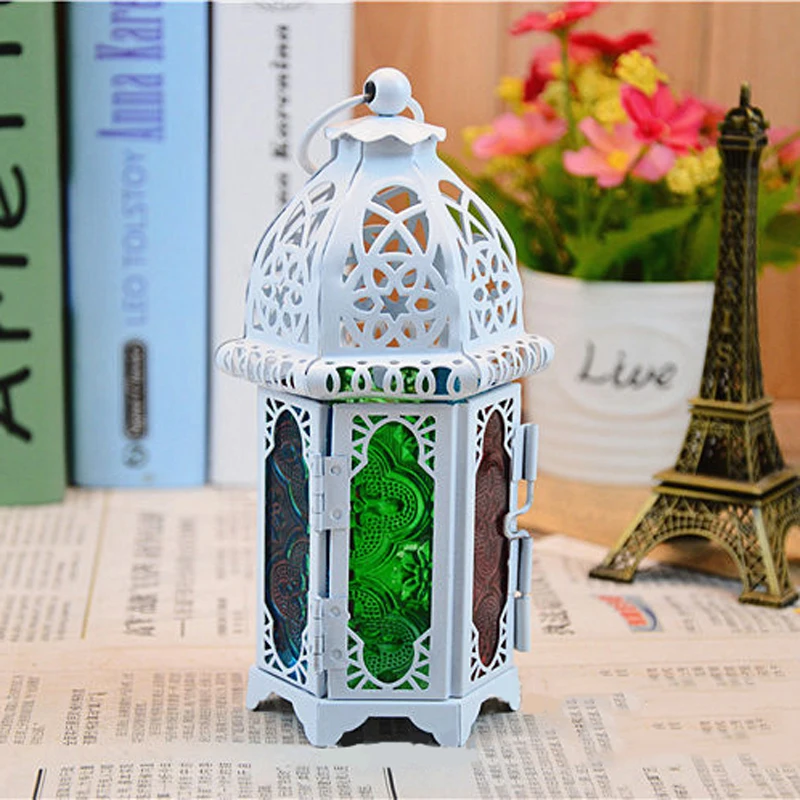 Black/White  Moroccan Lantern Tea Light Lamp Votive Candle Holder Box Hanging Home Decor 2019  Newest