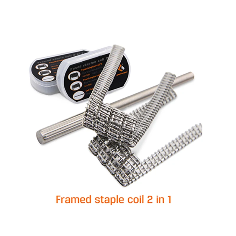 

GeekVape MTL Fused Clapton Framed Staple KA1 Ni80 Nichrome Prebuilt Heating Coil Wire for Electronic Cigarette RDA RTA RBA Tank