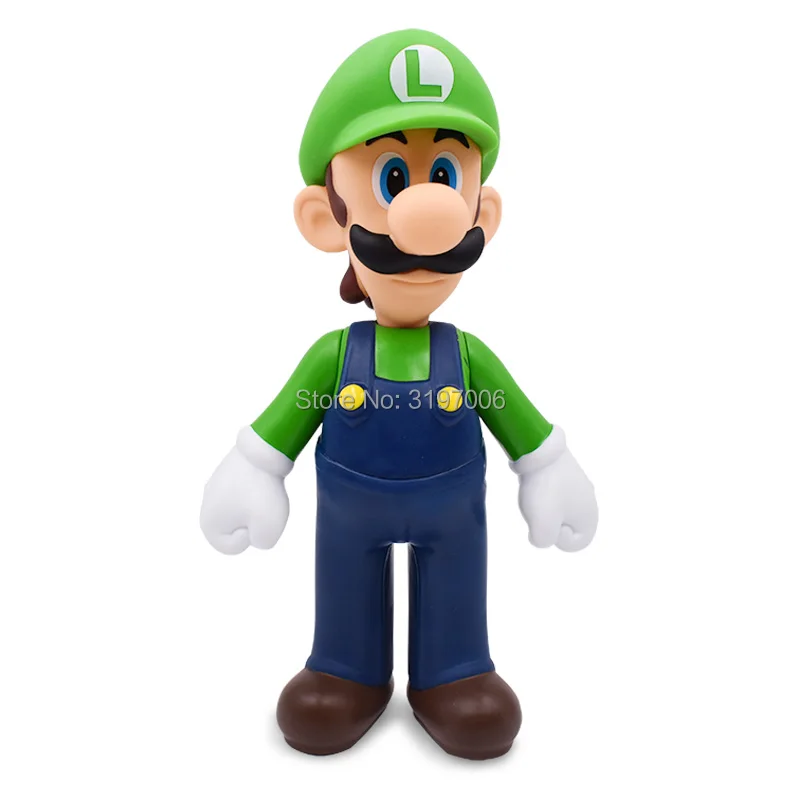 23CM 7Style Super Mario Bros Figure Yoshi Toad Pink Princess White Hat Mario Luigi Model Collection Action Figure Toy
