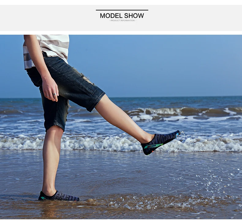 Water Shoes Aqua Shoes Beach Swimming Shoes Men Breathable Slip-on Sport Sneakers Lightweight Upstream Shoes (10)