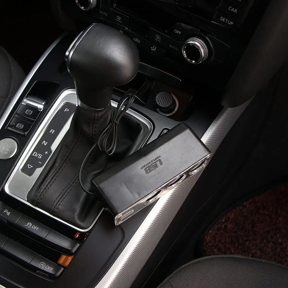 3 способа Зарядное устройство автомобильного прикуривателя Мощность сплитер USB тройной автомобильной розетки Зарядное устройство AC/DC 12-24V автомобиль cingarette зажигалка