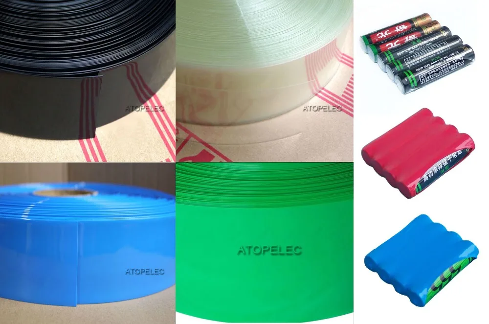 

Wide 55MM / Diameter 35MM PVC 2:1 Heat Shrink Tubing AAA Battery Wrap Black/Red/Orange/Yellow/Green/Blue/White/Clear