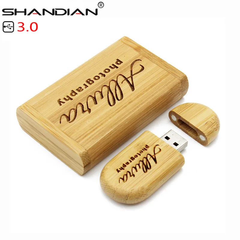 SHANDIAN USB 3,0(более 10 шт. бесплатный логотип) USB флеш-накопитель овальная Флешка 4 ГБ 16 ГБ 32 ГБ 64 ГБ подарочная ручка-накопитель с деревянной коробкой