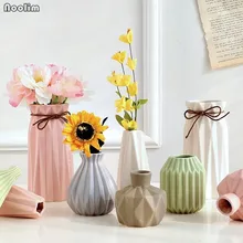 NOOLIM керамическая ваза для сушеных цветов, украшение для гостиной, контейнер для сушеных цветов, Европейский оригами, ваза для украшения стола