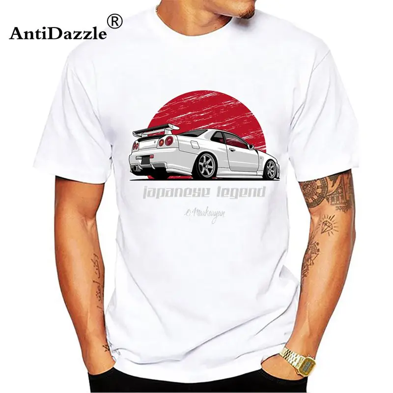 

designer t shirt Fashion Tops & Tees Nissan Skyline GTR R34 Man Slim Fit Short Sleeve Car T-Shirt Exercise Adult T Shirts