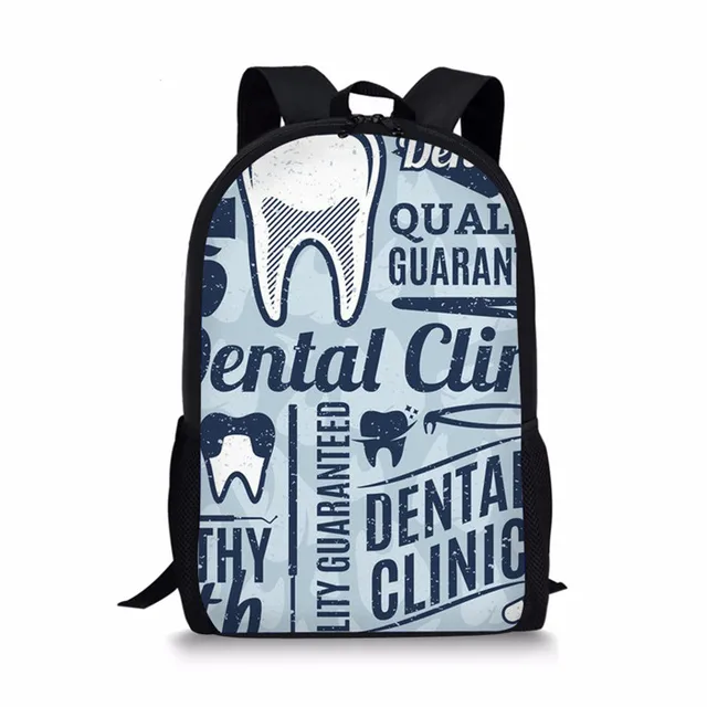 FORUDESIGNS Cartoon Dentist Teeth Backpack for School Bags Girls Book