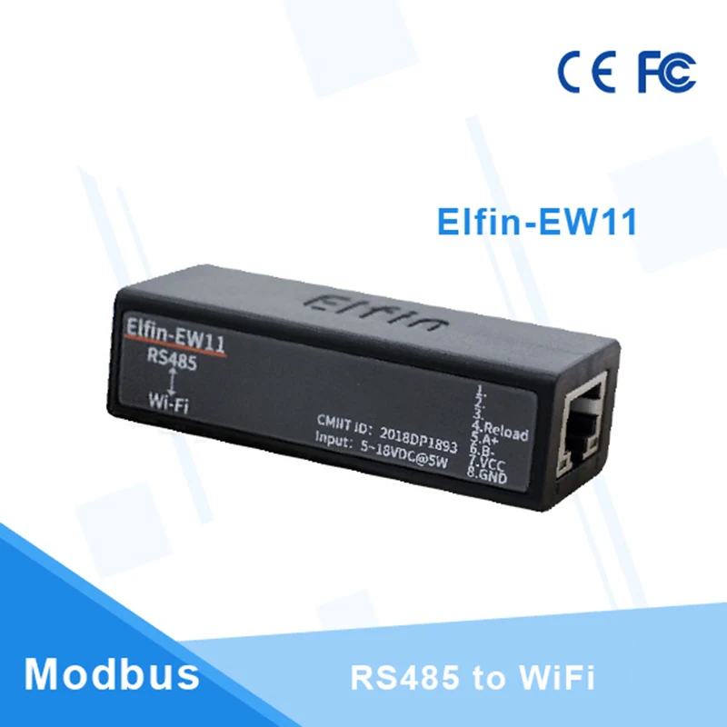 Elfin-EW11 последовательный порт RS485 Wi-Fi сервер последовательных устройств modulesupport TCP/IP Telnet протокол Modbus TCP передача данных через Wi-Fi