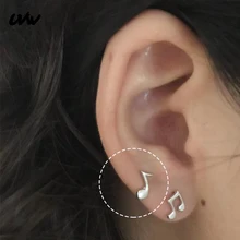 UVW059 2 шт. панк из нержавеющей стали МУЗЫКАЛЬНЫЕ серьги заметки гвоздики для женщин мужчин серебряный черный золотой пирсинг ювелирные изделия Pandientes Brincos