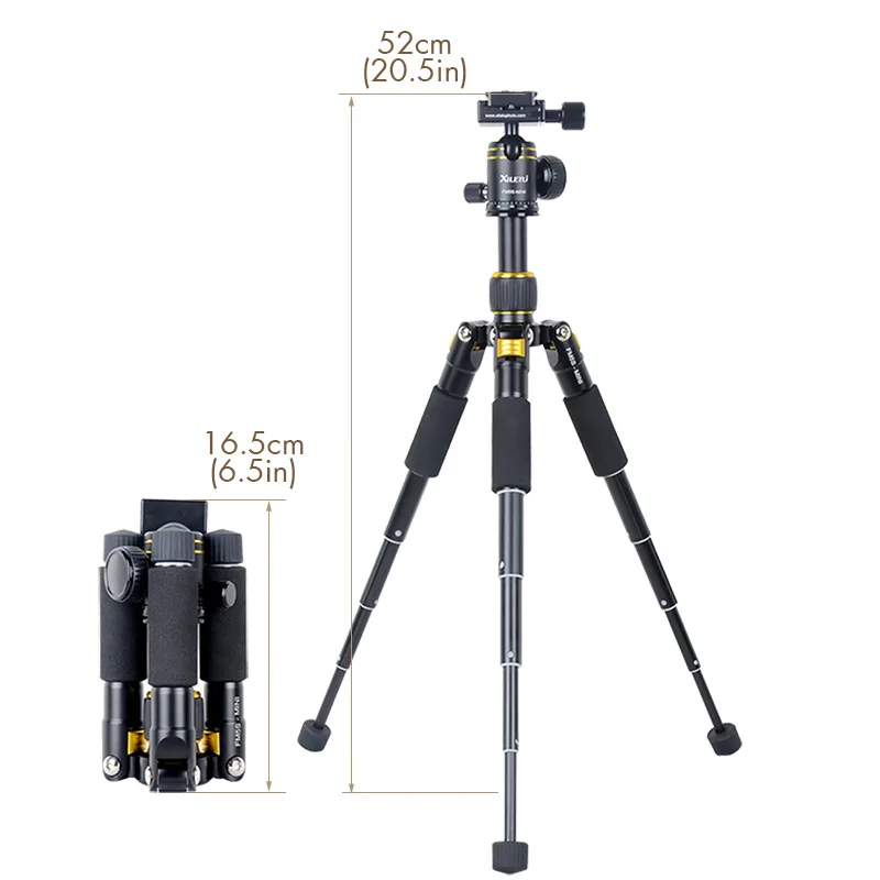 

XILETU FM5S-MINI Lightweight Alluminum Tripod Tabletop Mini Travel Stand Tripod with 360 Degree Ball Head For Digital Camera