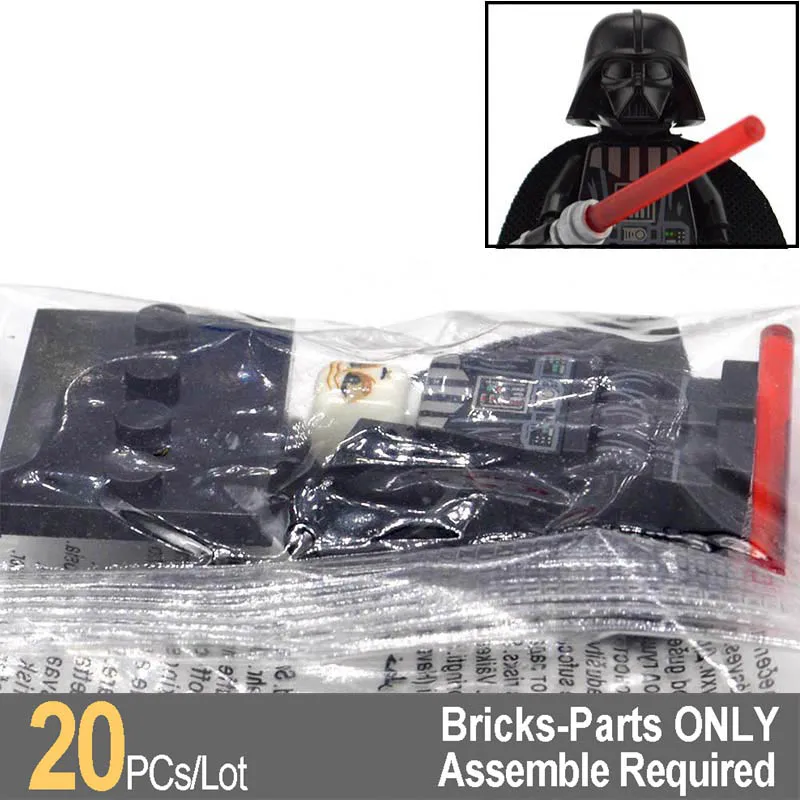 

20pcs/lot Darth Vader Star Wars DC Limited Villain Bad Guys Marvel comics Avenger Building Blocks Bricks Toys for Children PG633