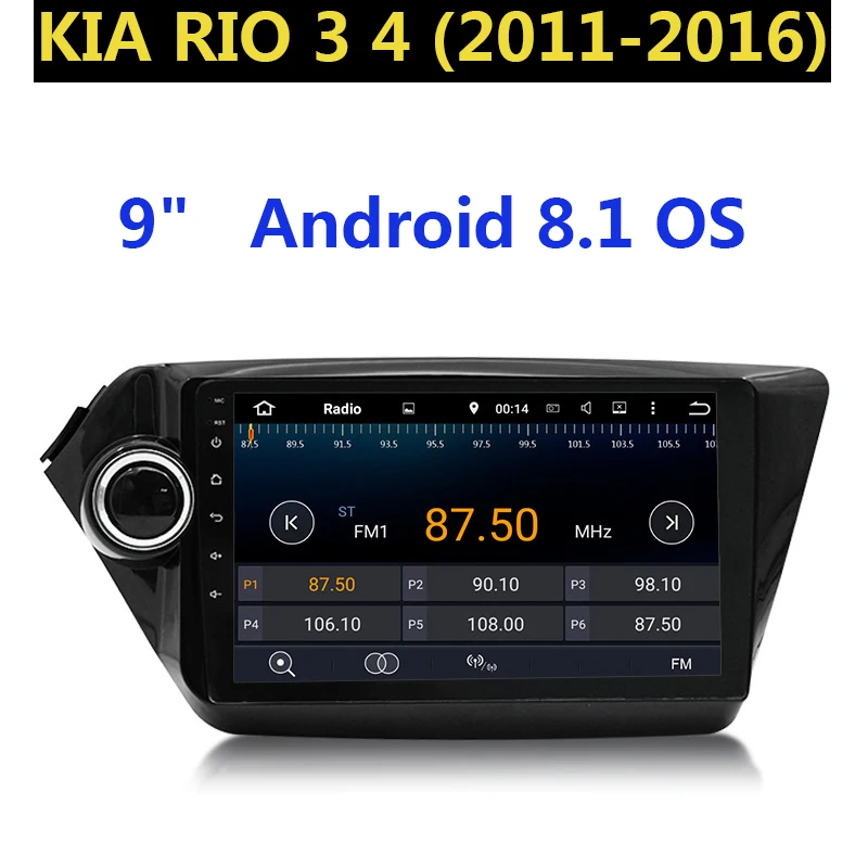 

9" Android 8.1 2 Din Car Radio Autoradio Stereo Bluetooth WIFI for Kia RIO K2 K3 K4 2011 2012 2013 2014 2015 2016 45