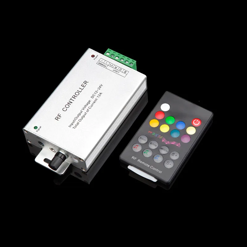 

Mini Smart Easy Portable Intelligent Music Control RF Audio RGB LED Controller 12A with Wireless Remote New Household