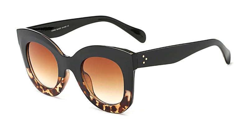 Модные женские солнцезащитные очки, популярные брендовые дизайнерские роскошные солнцезащитные очки, женские летние стильные солнцезащитные очки с заклепками, UV400 739R2 - Цвет линз: Leopard Frame Tea