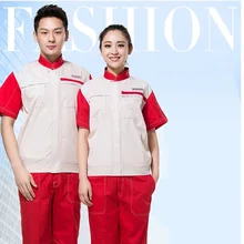 10 комплектов-рубашка и брюки) завод все для мастерской обслуживание Авто 4S магазины комбинезоны с короткими рукавами ремонт двигателя Рабочая одежда