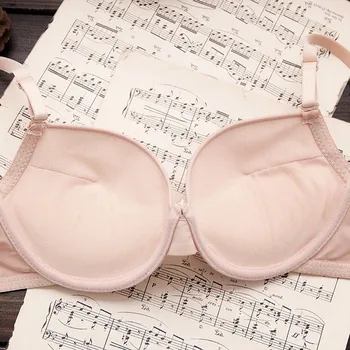 

Thin Glossy Lace Back Seamless Deep V Folded Bra Large Adjustable Lingerie Soft Girl Women Bra