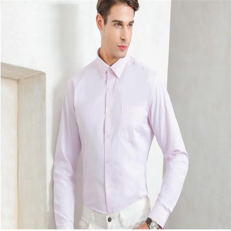 Белая мужская футболка с длинными рукавами/Дешевые приталенные рубашки для мужчин свадьбы джентльмен стиль формальный бизнес смокинг рубашки ткань