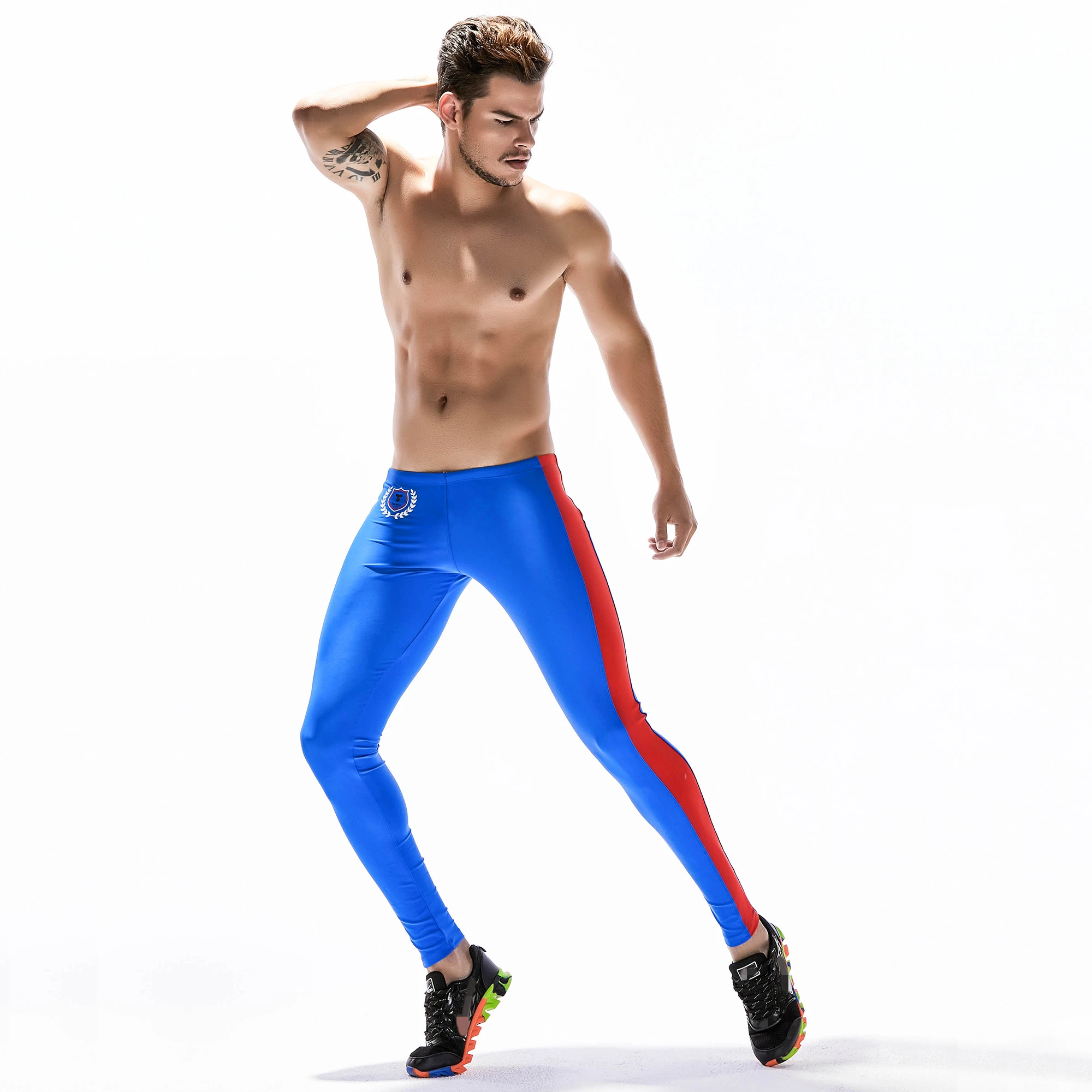 GANYANR Brand Running Tights Men Sports Leggings Basketball Yoga Pants Compression Fitness quick Dry Slim Nylon Sportswear Gym
