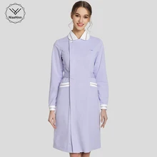 Профессиональный халат медсестры униформа красота салонная одежда дамы с длинными рукавами спортивные модели матовой одежды или халат медсестры женщин