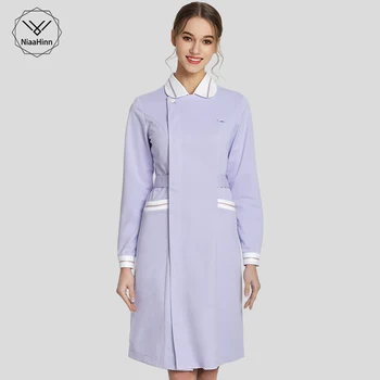 

professional Nurse's robe uniforms Beauty salon clothing ladies long-sleeved sports models frosted clothes or nurse coat women