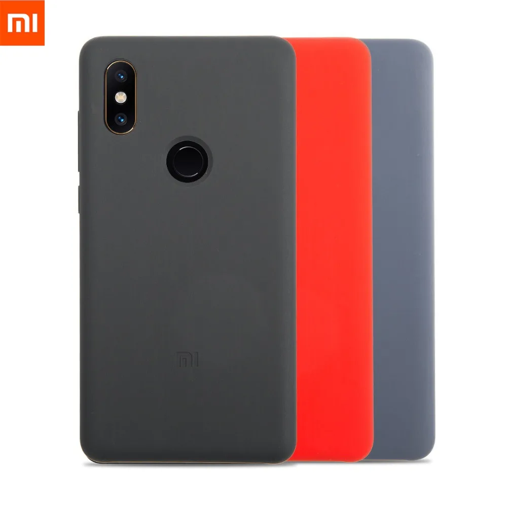 

Xiaomi Mi MIX 2S Silicone Case Original Mi Mix2S Silicone PC Mi Mix2S Cover Black and PET Screen Protector (Mi MIX 2S)