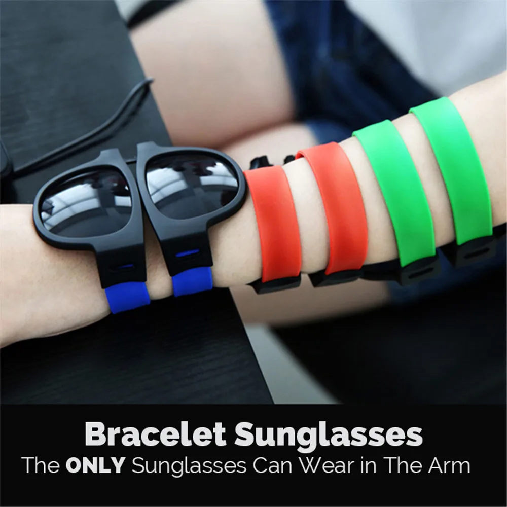 

Creative Cycling glasses Wristband Glasses Polarized Sunglasses Driving Goggles Snap Bracelet Fit For Unisex Cool Eyewear #s