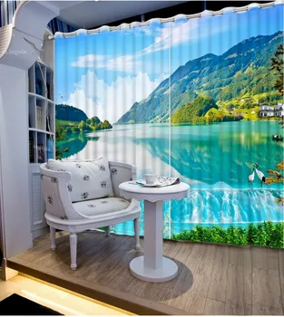 

NoEnName_Null 3D Printing Curtains Beautiful variety of Lifelike HD Scenery 3D Curtains Bedroom Living Room Cortinas L-DLM099