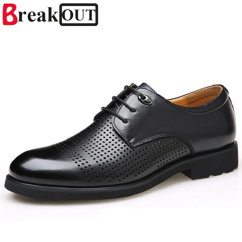 

Break Out Men Oxfords for Men Dress Shoes Business Leather Shoes Breathable Summer Style Men Shoes with Holes 45 46 47 48