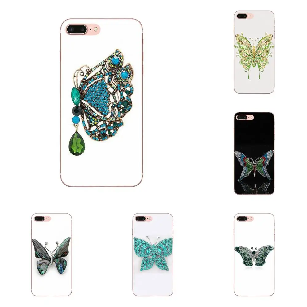 Мягкая защитная пленка из ТПУ для Apple iPhone 4 4S 5 5C 5S SE 6 6S 7 8 Plus X XS Max XR зеленые бабочки