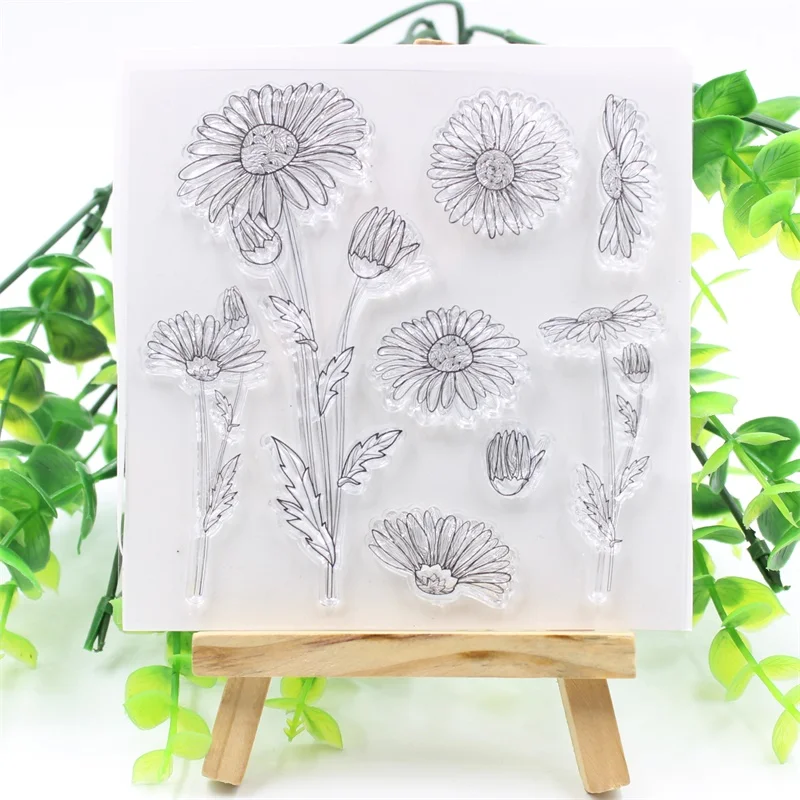 

KSCRAFT Flowers Transparent Clear Silicone Stamp Or Cutting Dies for DIY Scrapbooking/Card Making/Kids Decoration Supplies 206