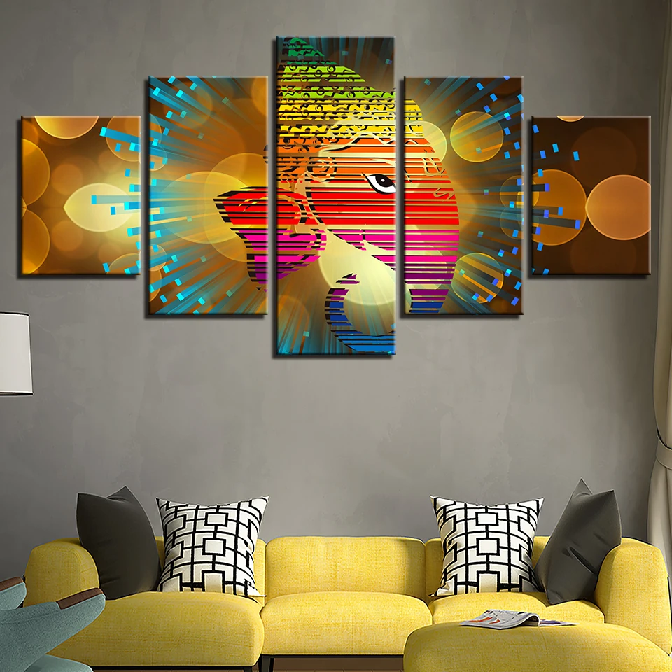 Decor For Living Room Wall Art 5 Pieces Hd Printing India Religion