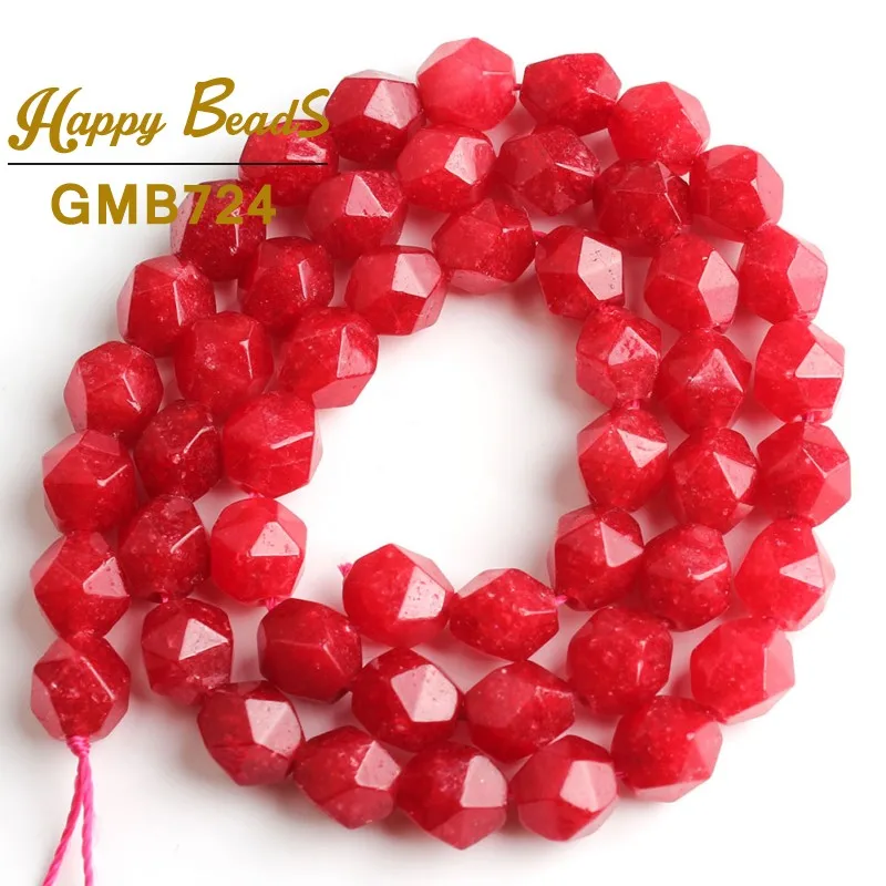 8 мм натуральный граненый цветной кварцовый камень Бусины круглые свободные бусины для самостоятельного изготовления ювелирных изделий браслет ожерелье 1" прядь/дюйм - Цвет: Red