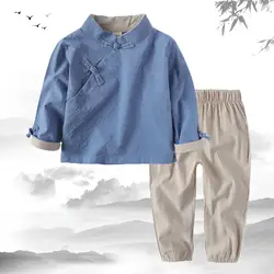 Детский Тан костюм на весну и осень хлопковая кофта с длинными рукавами для мальчиков и рами Han одежда