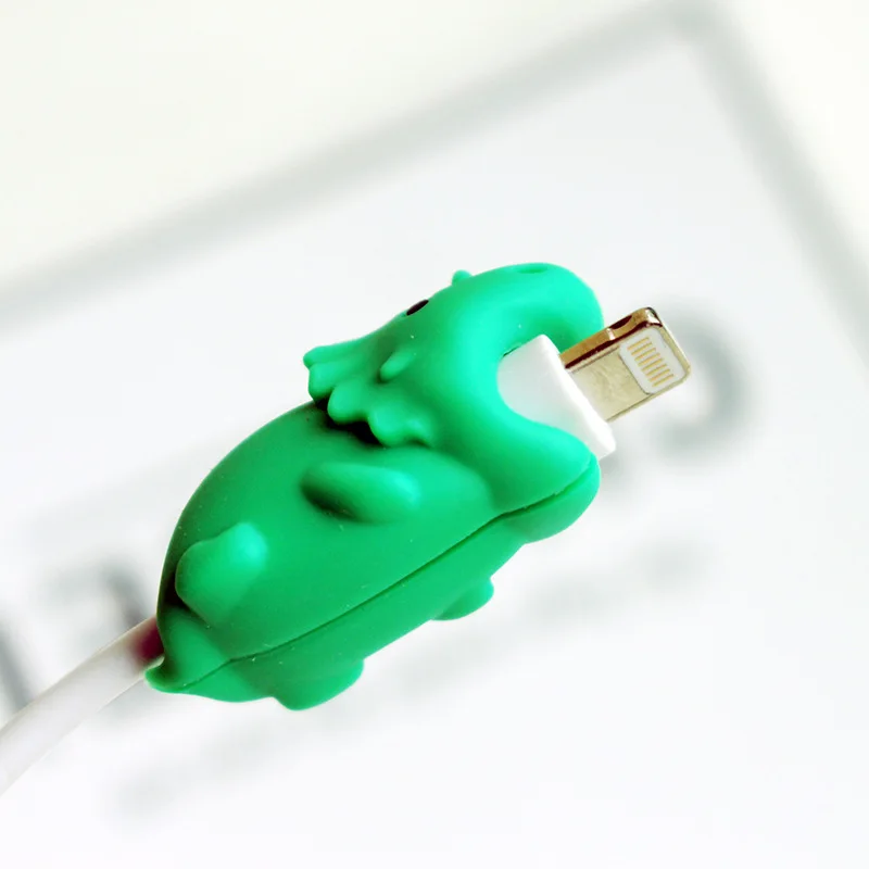 Утка свинья животное укусы в форме динозавра USB зарядное устройство кабель для передачи данных Шнур протектор зарядная линия для iphone 8 7 6 защита кабеля