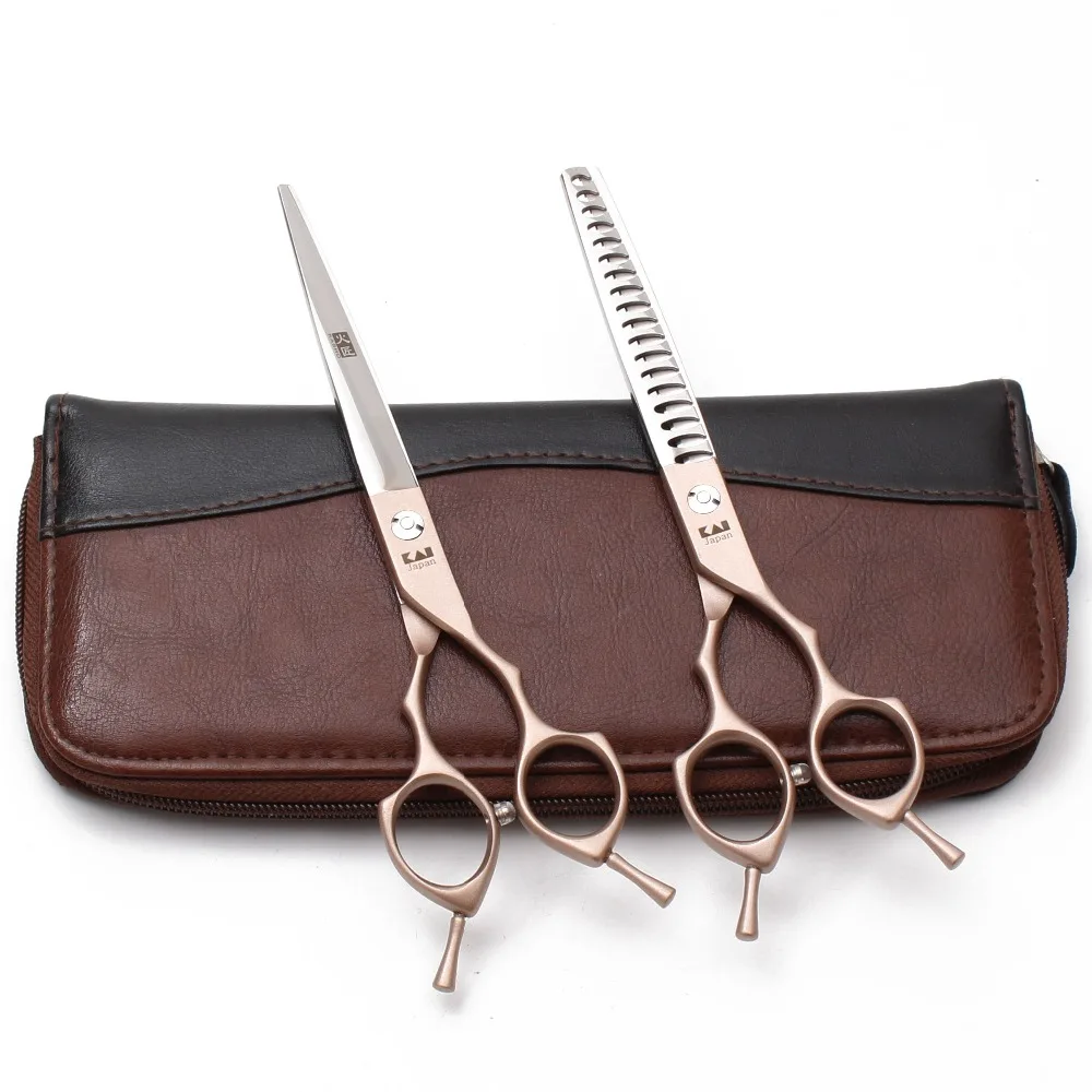 

1Set 6.5" KASHO Japan 440C Cats Grooming Kit Straight Shears Thinning Scissors Professional Pets Scissors Dogs Flur Shears H9029