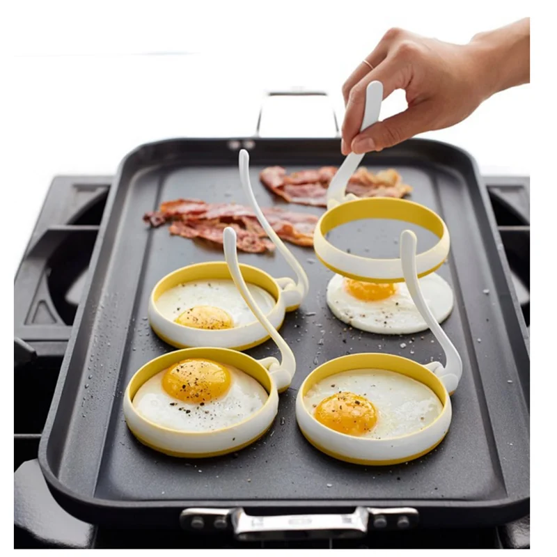 

2 pieces / set of round silicone egg ring cooking tool creative kitchen supplies pancake ring mold High-quality TPE fried device