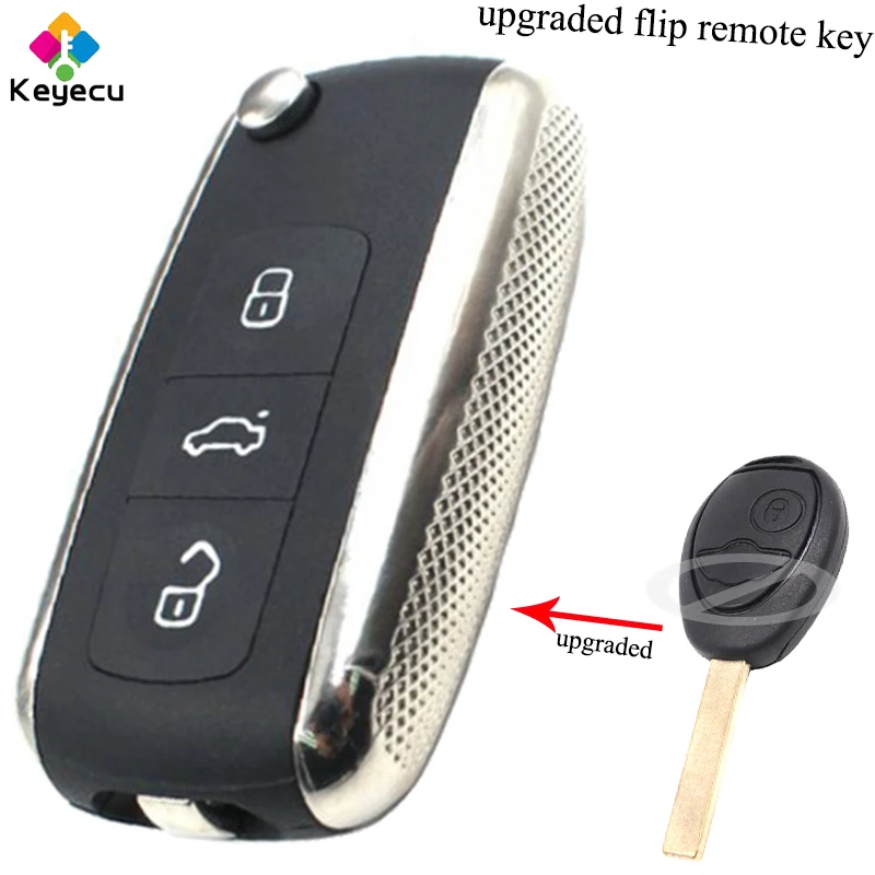 

KEYECU Upgraded Flip Remote Control Car Key With 315MHz/ 433MHz Optional & ID73 Chip - FOB for BMW Mini Copper R50 R53 2002-2005