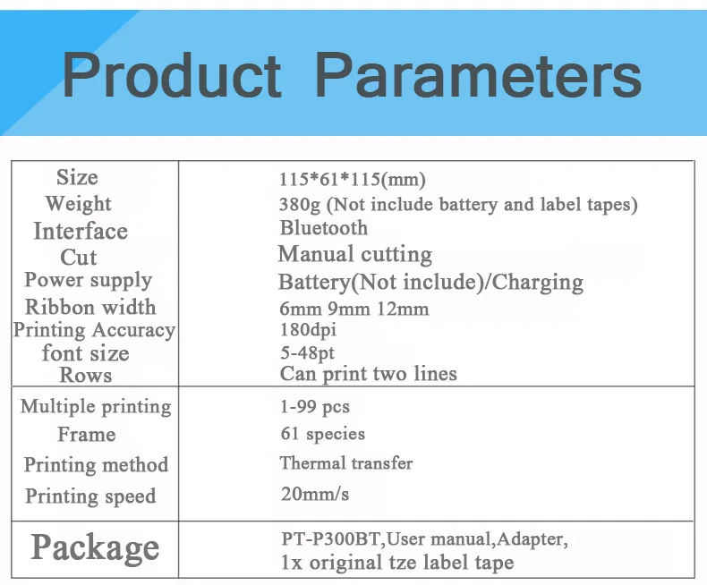 Brother PT-P300BT P-touch куб принтер этикеток мобильного телефона Bluetooth мини машинки для печати ярлыков брат костюмы костюм для 6/9/12 мм ленточная кассета