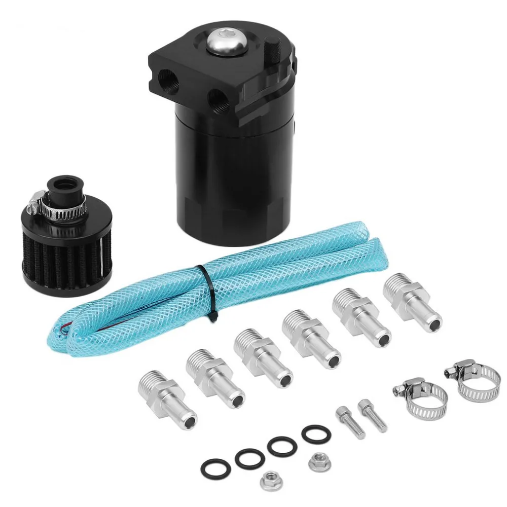 

Newest 0.3L Oil Catch Tank Universal Aluminum Car Engine Oil Catch Tank Can Reservoir Breather Filter Car-Stying New Arrival