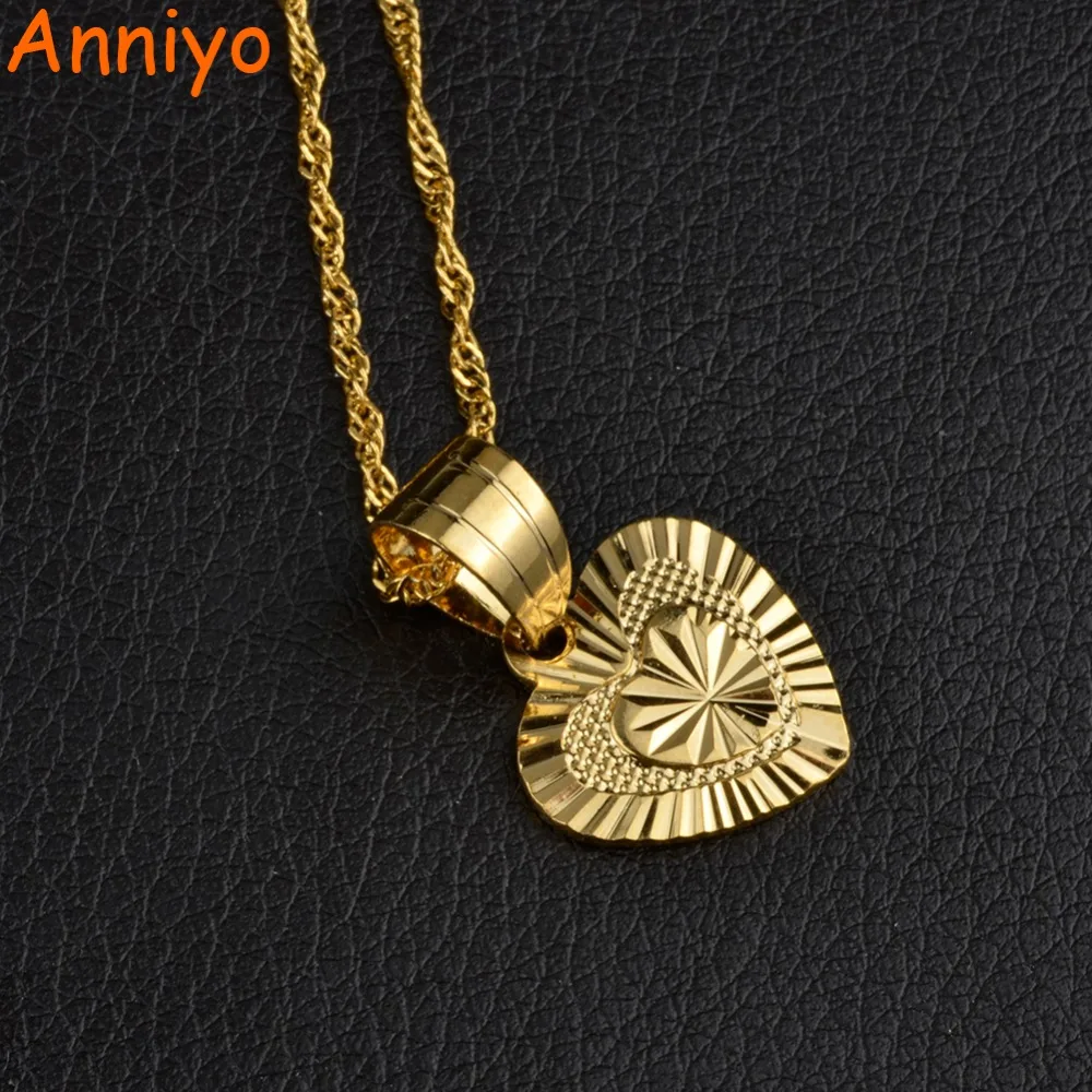

Anniyo 1.6CM SMALL Heart Pendant and Necklaces for Women Girl Romantic Fashion Jewelry Gifts for Wife and Girlfriend #006010