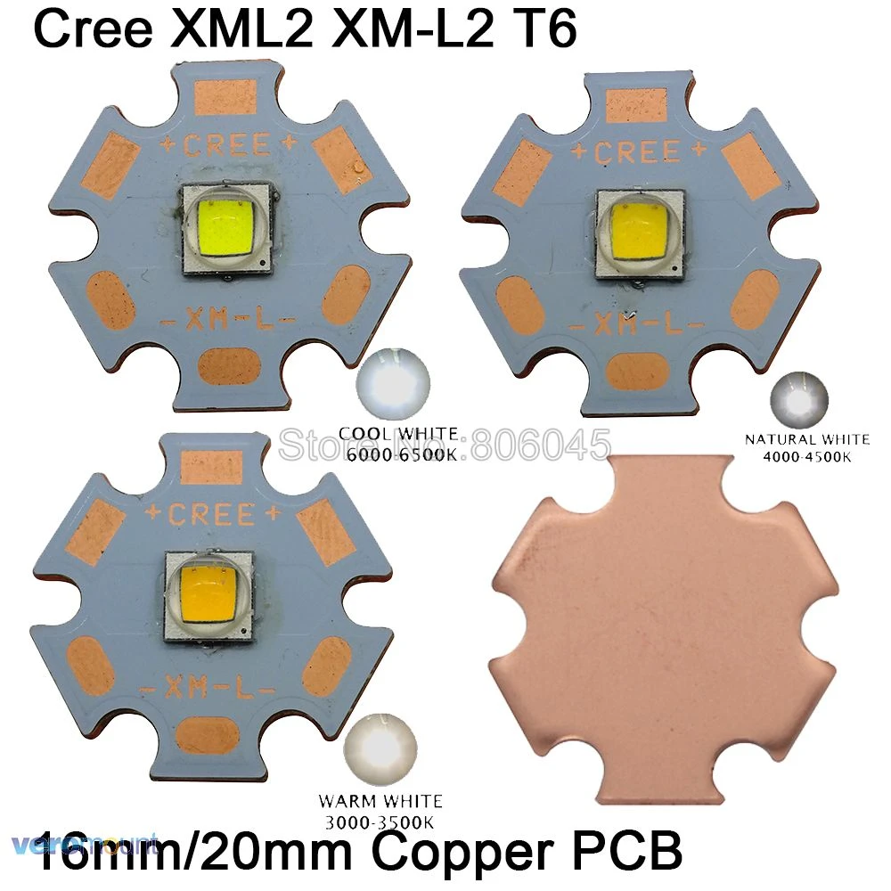 5x Cree XLamp XML2 XM-L2 White or Warm White LED Light Emitter on 16mm 20mm PCB