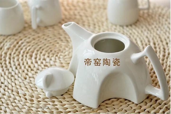 Высокое качество белый фарфоровые чайные наборы с бамбуковым подносом творческий керамический чай кунг-фу чайные наборы