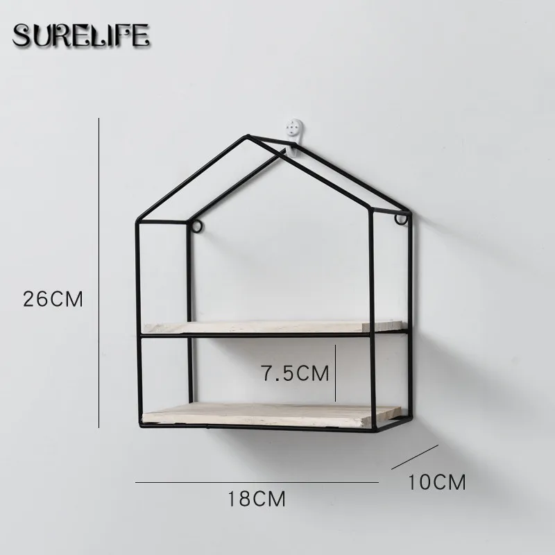 Деревянная железная настенная полка, настенный стеллаж для хранения, органайзер для спальни, кухни, домашний декор, детская комната, сделай сам, Настенный декор, держатель