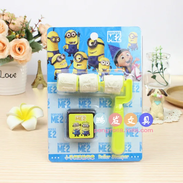 

Cartoon Minions Self Roller Stamper Art Children Toy Party Favor Painting Template DIY Kids Supplies Party Disposable Items