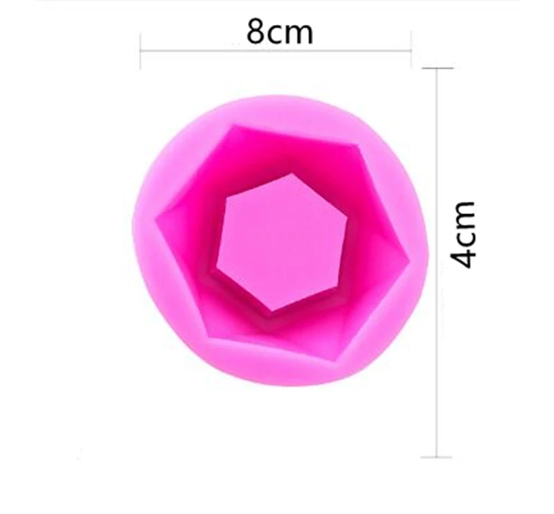 Алмазная форма поверхность подсвечник форма цветок гипсовый горшок силиконовая форма DIY силиконовая форма для изготовления свечей мыло инструмент - Цвет: pink