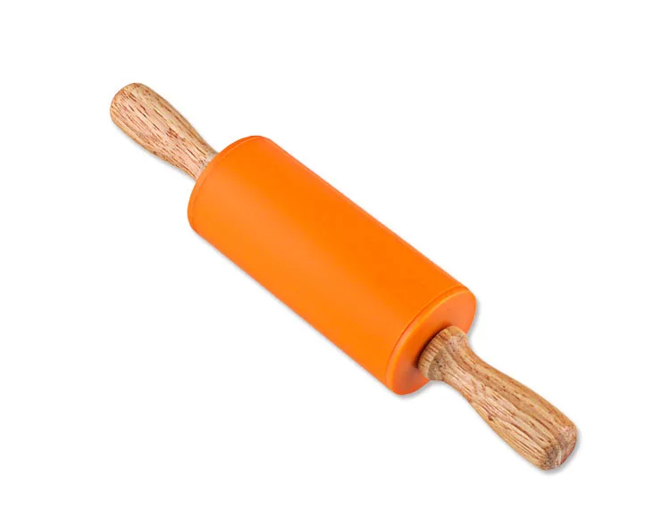 22,5*4,3 см маленький размер детская деревянная ручка Кондитерская выпечка инструмент тесто силиконовая прокатная палка детская игрушка Скалка - Цвет: 2