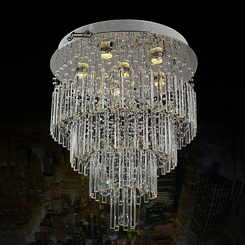 

Jmmxiuz Free shipping Modern K9 Crystal Ceiling Light Bedroom Living Room Kitchen Round Ceiling Light Home Decor Lighting